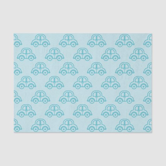 PASTEL BABY BLUE CARS SEIDENPAPIER (Vorderseite)