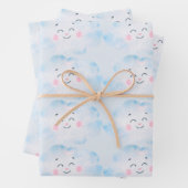 Pastel Baby Blue Clouds auf Blue Geschenkpapier Set (Beispiel)