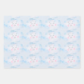 Pastel Baby Blue Clouds auf Blue Geschenkpapier Set (Vorderseite)