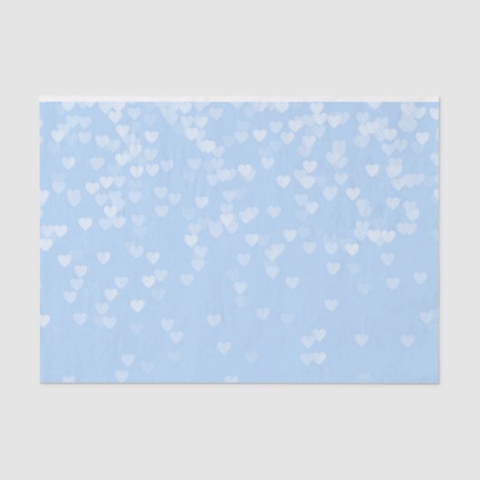 Pastel Baby Blue Confetti Hearts Seidenpapier (Vorderseite)
