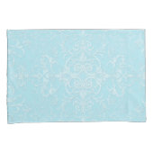 Pastel Baby Blue Double Damask Muster Kissenbezug (Vorderseite-Rechts)
