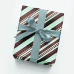 Pastel Baby Blue Espresso Brown Stripe Modern Boho Geschenkpapier<br><div class="desc">Pastel Baby Blue Espresso Brown Stripe Modern Boho Wrapping Paper</div>