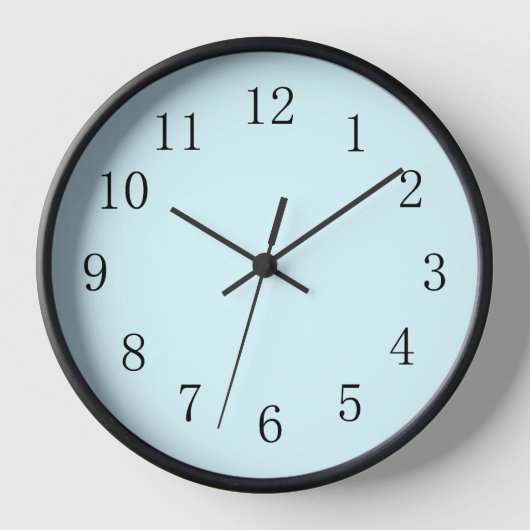 Pastel Baby Blue Kitchen Wall Clock Uhr (Vorderseite)