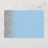 Pastel Baby Blue Silver Glitzer Hochzeitdetails Begleitkarte (Rückseite)