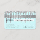 Pastel Baby Blue Silver Glitzer Tropfens Credit Visitenkarte (Rückseite)
