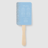 Pastel Baby Blue Silver Glitzer Wedding Program Fächer (Rückseite)