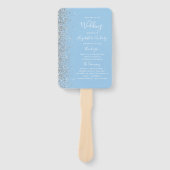 Pastel Baby Blue Silver Glitzer Wedding Program Fächer (Vorderseite)