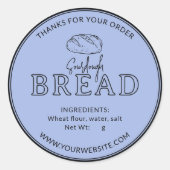 Pastel Baby Blue Sourdough Brot Danke Aufkleber (Vorderseite)
