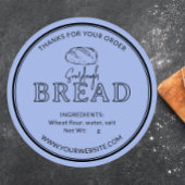 Pastel Baby Blue Sourdough Brot Danke Aufkleber