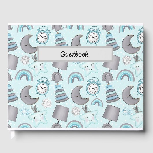 PASTEL BABY BOY BLUE ITEMS TOYS GÄSTEBUCH (Vorderseite)