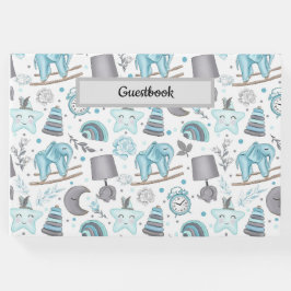 PASTEL BABY BOY BLUE ITEMS TOYS GÄSTEBUCH