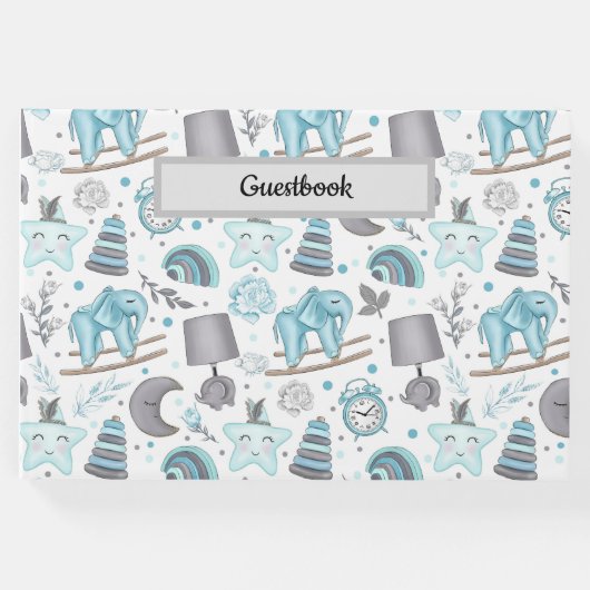 PASTEL BABY BOY BLUE ITEMS TOYS GÄSTEBUCH (Vorderseite)