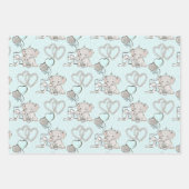 Pastel Baby Boy Niedlich Elephant Geschenkpapier Set (Vorderseite)