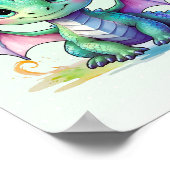 Pastel Baby Dragon Print Poster (Ecke)