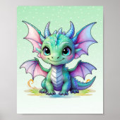 Pastel Baby Dragon Print Poster (Vorne)