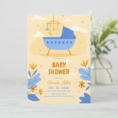 Pastel Baby Dusche Einladung (Stehend Vorderseite)