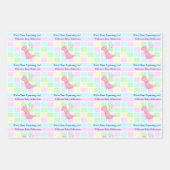 Pastel Baby Dusche Niedlich Dino Hinzufügen von Te Geschenkpapier Set (Vorderseite 3)