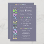 Pastel Baby Duwer Gender neutrale Einladung (Vorne/Hinten)