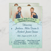 Pastel Baby Namemony - Einladung (Vorne/Hinten)