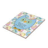 Pastel Baby Owl Kinderzimmer Thema in Blue Fliese (Seite)