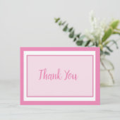 Pastel Baby Pink Dankeskarte (Stehend Vorderseite)