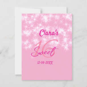 Pastel Baby pink süß 16 Geburtstag hinzufügen Name Postkarte