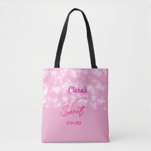 Pastel Baby pink süß 16 Geburtstag hinzufügen Name Tasche