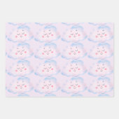 Pastel Baby Pink Wolken auf Pink Geschenkpapier Set (Vorderseite)