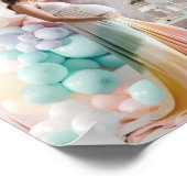 Pastel Baby Shower Ballon Fotografie Hintergrund Poster (Ecke)