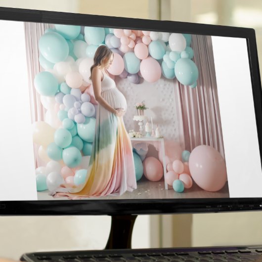 Pastel Baby Shower Ballon Fotografie Hintergrund Poster