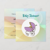 Pastel Baby Shower Einladung (Vorne/Hinten)