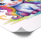 Pastel Baby Unicorn Print Poster (Ecke)