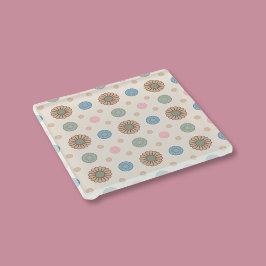 Pastel Babylonian Inspiriertes Blumenmuster Glasuntersetzer