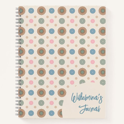 Pastel Babylonian Inspiriertes Blumenmuster Notizblock (Vorderseite)