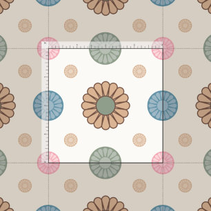 Pastel Babylonian Inspiriertes Blumenmuster Stoff
