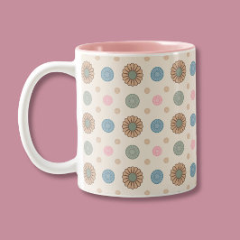 Pastel Babylonian Inspiriertes Blumenmuster Zweifarbige Tasse