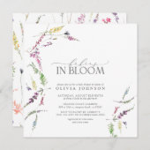 Pastel Babys in Bloom Script Bloral Baby Dusche Einladung (Vorne/Hinten)