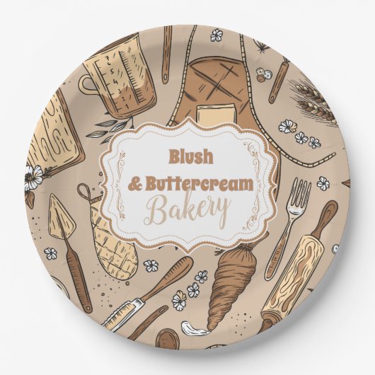 Pastel Bakery Branding Pappteller (Vorderseite)