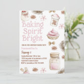 Pastel Baking Spirit Bright Christmas Cookie Birth Einladung (Stehend Vorderseite)
