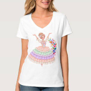 Pastel-Ballerina-Prinzessin-T-Shirt Süße Ballet- T-Shirt