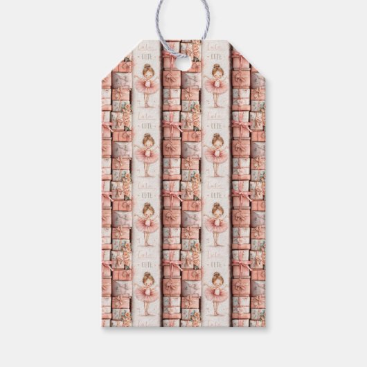 Pastel Ballet Thema mit Ribbons und Tutus Geschenkanhänger (Vorderseite)