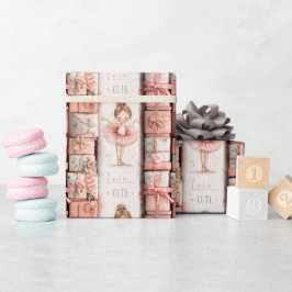 Pastel Ballet Theme with Ribbons and Tutus Geschenkpapier