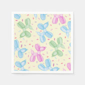 Pastel Balloon Animal Birthday Party Napkins Serviette (Vorderseite)