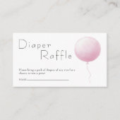 Pastel Balloon Baby Girl Shower Diaper Raffle Begleitkarte (Vorderseite)