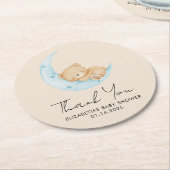 Pastel Balloon Baby Shower Runder Pappuntersetzer (Angewinkelt)