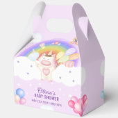 Pastel Balloon Unicorn Rainbow Baby Dusche Geschenkschachtel (Rückseite)