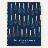 Pastel Balloon Whisks Navy Blue Recipe Notizblock (Vorderseite)