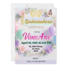 Pastel Balloons and Butterfly Quinceañera birthday