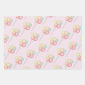 Pastel Balloons Babydusche Geschenkpapier Set (Vorderseite 3)