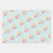 Pastel Balloons Babydusche Geschenkpapier Set (Vorderseite 2)